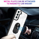For Samaung Galaxy S22 5G Shockproof Transparent TPU + Acrylic Protective Case with Ring Holder(Black Silver)