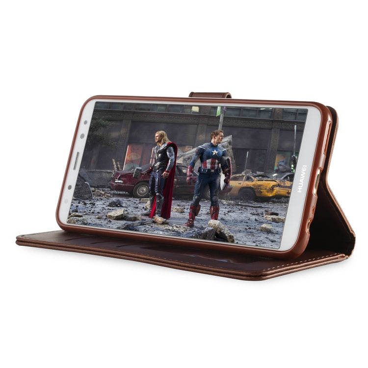 For Huawei Mate 10 Lite / Maimang 6 LC.IMEEKE Calf Texture Horizontal Flip Leather Case, with Holder & Card Slots & Wallet(Brown)