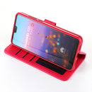 For Huawei P20 LC.IMEEKE Calf Texture Horizontal Flip Leather Case, with Holder & Card Slots & Wallet(Rose Red)