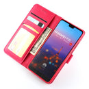 For Huawei P20 LC.IMEEKE Calf Texture Horizontal Flip Leather Case, with Holder & Card Slots & Wallet(Rose Red)
