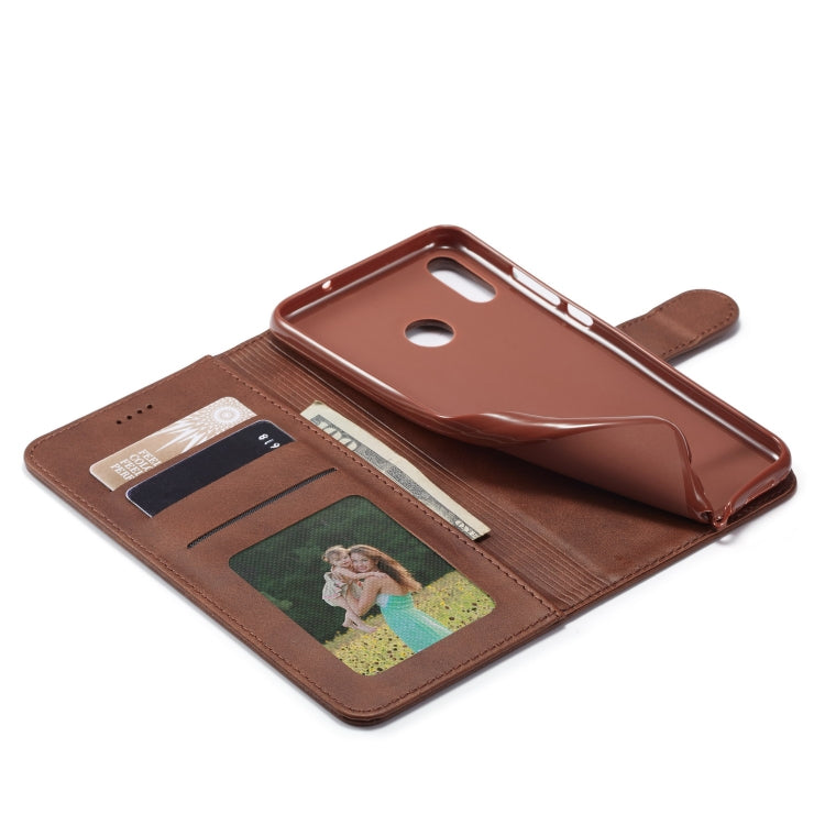 For Huawei Honor 8X LC.IMEEKE Calf Texture Horizontal Flip Leather Case, with Holder & Card Slots & Wallet(Brown)
