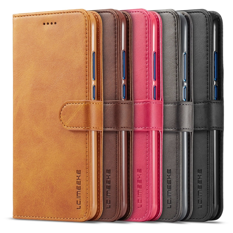 For Huawei Honor 8X LC.IMEEKE Calf Texture Horizontal Flip Leather Case, with Holder & Card Slots & Wallet(Brown)