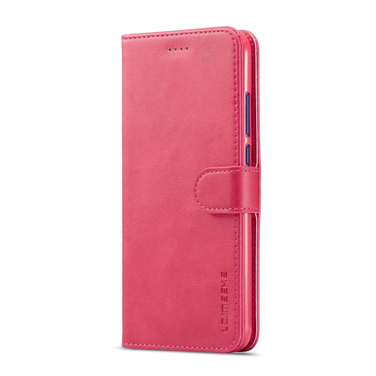 For Huawei Honor 8X LC.IMEEKE Calf Texture Horizontal Flip Leather Case, with Holder & Card Slots & Wallet(Rose Red)