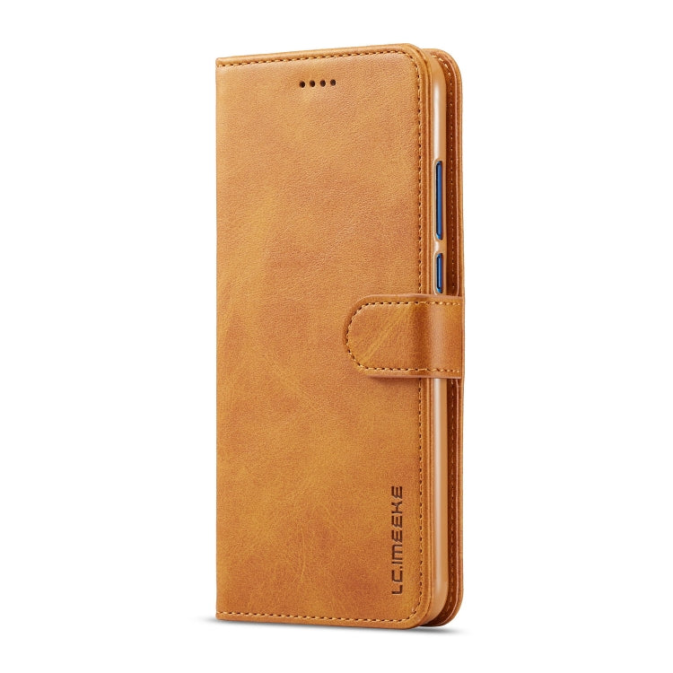 For Huawei Honor 8X LC.IMEEKE Calf Texture Horizontal Flip Leather Case, with Holder & Card Slots & Wallet(Yellow)
