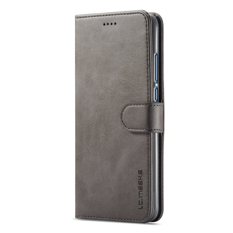 For Huawei Honor 8X LC.IMEEKE Calf Texture Horizontal Flip Leather Case, with Holder & Card Slots & Wallet(Grey)