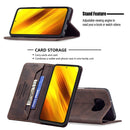 For Xiaomi Poco X3 / X3 NFC Magnetic RFID Blocking Anti-Theft Leather Case with Holder & Card Slots & Wallet(Brown)