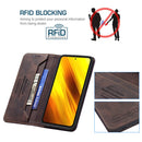 For Xiaomi Poco X3 / X3 NFC Magnetic RFID Blocking Anti-Theft Leather Case with Holder & Card Slots & Wallet(Brown)