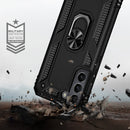 For Samaung Galaxy S22 5G Shockproof TPU + PC Protective Case with 360 Degree Rotating Holder(Black)