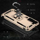 For Samaung Galaxy S22 5G Shockproof TPU + PC Protective Case with 360 Degree Rotating Holder(Gold)