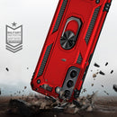 For Samaung Galaxy S22 5G Shockproof TPU + PC Protective Case with 360 Degree Rotating Holder(Red)
