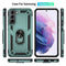 For Samaung Galaxy S22 5G Shockproof TPU + PC Protective Case with 360 Degree Rotating Holder(Dark Green)