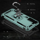 For Samaung Galaxy S22 5G Shockproof TPU + PC Protective Case with 360 Degree Rotating Holder(Dark Green)