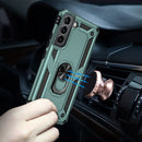 For Samaung Galaxy S22 5G Shockproof TPU + PC Protective Case with 360 Degree Rotating Holder(Dark Green)