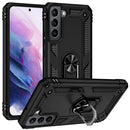 For Samaung Galaxy S22+ 5G Shockproof TPU + PC Protective Case with 360 Degree Rotating Holder(Black)