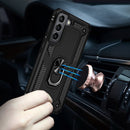 For Samaung Galaxy S22+ 5G Shockproof TPU + PC Protective Case with 360 Degree Rotating Holder(Black)