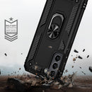 For Samaung Galaxy S22+ 5G Shockproof TPU + PC Protective Case with 360 Degree Rotating Holder(Black)