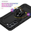 For Samaung Galaxy S22+ 5G Shockproof TPU + PC Protective Case with 360 Degree Rotating Holder(Black)
