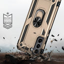 For Samaung Galaxy S22+ 5G Shockproof TPU + PC Protective Case with 360 Degree Rotating Holder(Gold)