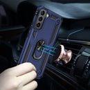 For Samaung Galaxy S22+ 5G Shockproof TPU + PC Protective Case with 360 Degree Rotating Holder(Blue)