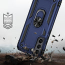 For Samaung Galaxy S22+ 5G Shockproof TPU + PC Protective Case with 360 Degree Rotating Holder(Blue)