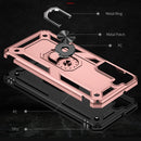 For Samaung Galaxy S22+ 5G Shockproof TPU + PC Protective Case with 360 Degree Rotating Holder(Rose Gold)