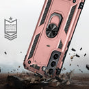 For Samaung Galaxy S22+ 5G Shockproof TPU + PC Protective Case with 360 Degree Rotating Holder(Rose Gold)