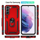 For Samaung Galaxy S22+ 5G Shockproof TPU + PC Protective Case with 360 Degree Rotating Holder(Red)