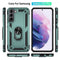 For Samaung Galaxy S22+ 5G Shockproof TPU + PC Protective Case with 360 Degree Rotating Holder(Dark Green)