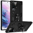 For Samaung Galaxy S22 Ultra 5G Shockproof TPU + PC Protective Case with 360 Degree Rotating Holder(Black)