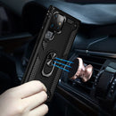 For Samaung Galaxy S22 Ultra 5G Shockproof TPU + PC Protective Case with 360 Degree Rotating Holder(Black)