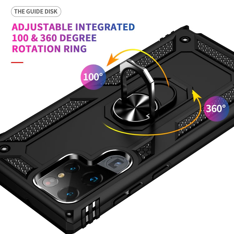 For Samaung Galaxy S22 Ultra 5G Shockproof TPU + PC Protective Case with 360 Degree Rotating Holder(Black)