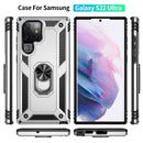 For Samaung Galaxy S22 Ultra 5G Shockproof TPU + PC Protective Case with 360 Degree Rotating Holder(Silver)