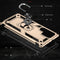 For Samaung Galaxy S22 Ultra 5G Shockproof TPU + PC Protective Case with 360 Degree Rotating Holder(Gold)