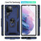 For Samaung Galaxy S22 Ultra 5G Shockproof TPU + PC Protective Case with 360 Degree Rotating Holder(Blue)