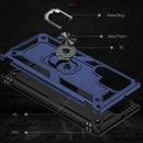 For Samaung Galaxy S22 Ultra 5G Shockproof TPU + PC Protective Case with 360 Degree Rotating Holder(Blue)