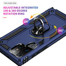 For Samaung Galaxy S22 Ultra 5G Shockproof TPU + PC Protective Case with 360 Degree Rotating Holder(Blue)