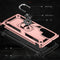 For Samaung Galaxy S22 Ultra 5G Shockproof TPU + PC Protective Case with 360 Degree Rotating Holder(Rose Gold)