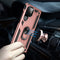 For Samaung Galaxy S22 Ultra 5G Shockproof TPU + PC Protective Case with 360 Degree Rotating Holder(Rose Gold)