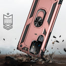 For Samaung Galaxy S22 Ultra 5G Shockproof TPU + PC Protective Case with 360 Degree Rotating Holder(Rose Gold)