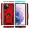 For Samaung Galaxy S22 Ultra 5G Shockproof TPU + PC Protective Case with 360 Degree Rotating Holder(Red)