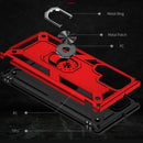 For Samaung Galaxy S22 Ultra 5G Shockproof TPU + PC Protective Case with 360 Degree Rotating Holder(Red)