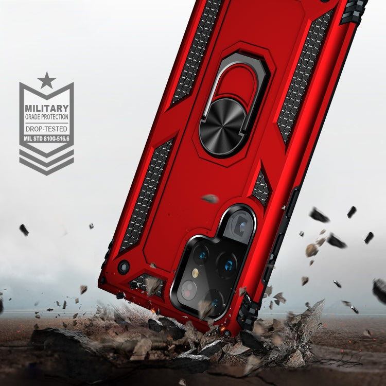 For Samaung Galaxy S22 Ultra 5G Shockproof TPU + PC Protective Case with 360 Degree Rotating Holder(Red)
