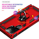 For Samaung Galaxy S22 Ultra 5G Shockproof TPU + PC Protective Case with 360 Degree Rotating Holder(Red)