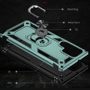 For Samaung Galaxy S22 Ultra 5G Shockproof TPU + PC Protective Case with 360 Degree Rotating Holder(Dark Green)