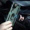 For Samaung Galaxy S22 Ultra 5G Shockproof TPU + PC Protective Case with 360 Degree Rotating Holder(Dark Green)