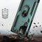 For Samaung Galaxy S22 Ultra 5G Shockproof TPU + PC Protective Case with 360 Degree Rotating Holder(Dark Green)