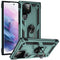 For Samaung Galaxy S22 Ultra 5G Shockproof TPU + PC Protective Case with 360 Degree Rotating Holder(Dark Green)