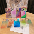 Glitter Powder Electroplating Smudge Gradient Shockproof Phone Case For iPhone 13(Blue Red J4)