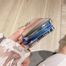 Glitter Powder Electroplating Smudge Gradient Shockproof Phone Case For iPhone 13(Gradient Blue J6)