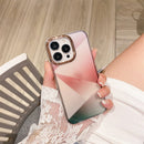 Glitter Powder Electroplating Smudge Gradient Shockproof Phone Case For iPhone 13 Pro(Smudge Red J1)